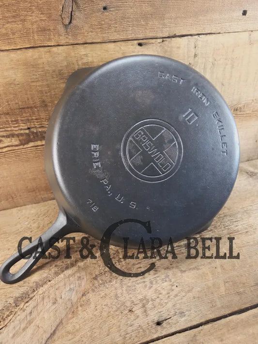 Hard to find BIG Skillet! 1920βs Griswold #10 Skillet with Large Block Logo 716 A. Fully restored. Getting harder to