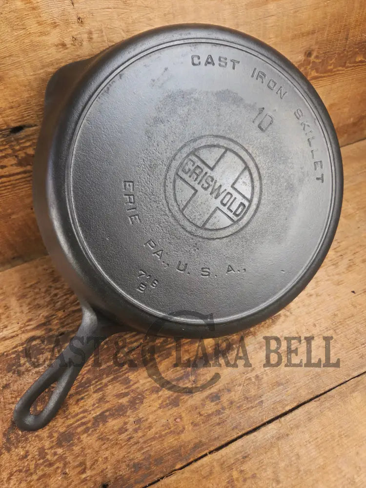 Hard to find BIG Skillet! 1920’s Griswold #10 Skillet with Large Block Logo 716 B Skillet