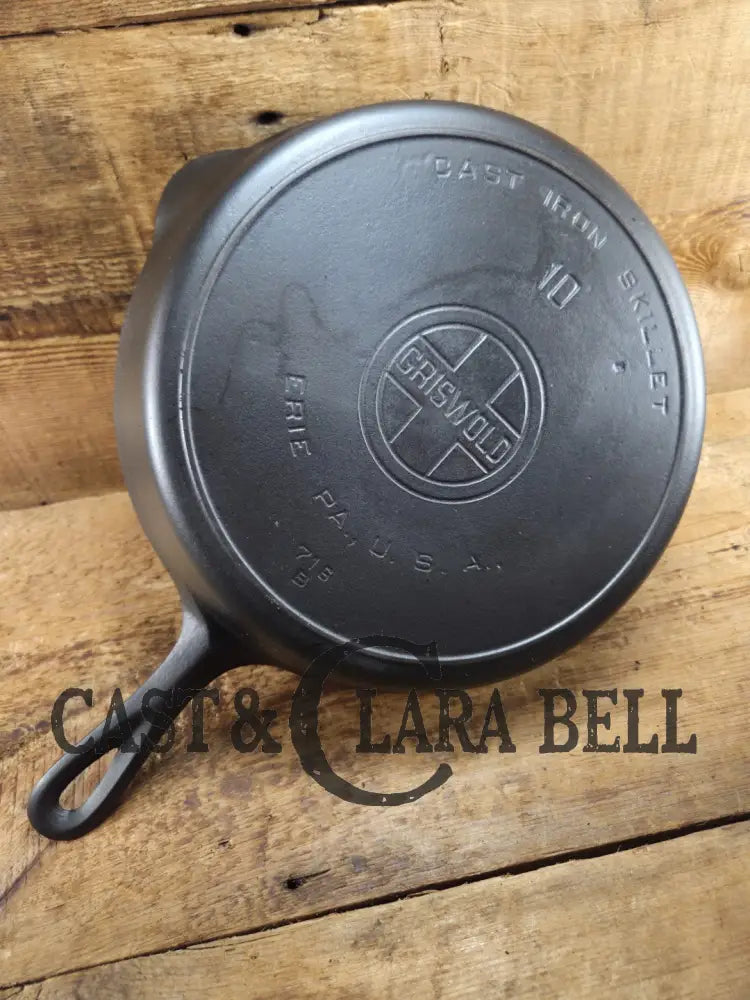 Hard to find BIG Skillet! 1920’s Griswold #10 Skillet with Large Block Logo 716 B. Almost perfect condition Skillet
