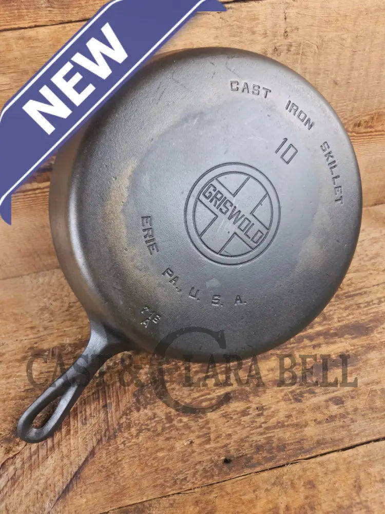 Hard to find BIG Skillet! 1930βs Griswold #10 Skillet with Large Block Logo Smooth Bottom 716 A - Skillet