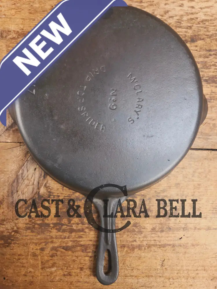 Hard to Find McClaryβs #9 Cast Iron Skillet - Canadian made vintage Drip Top Spider Skillet. X617 Ontario Canada Skillet
