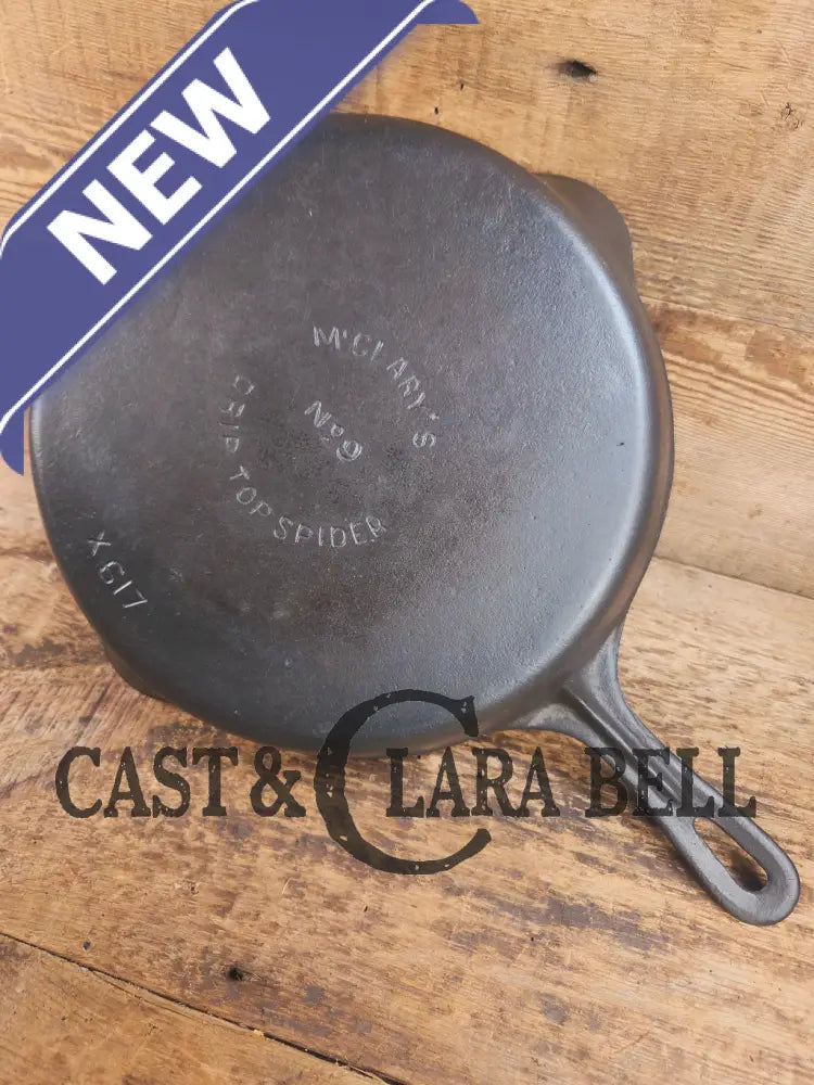 Hard to Find McClaryβs #9 Cast Iron Skillet - Canadian made vintage Drip Top Spider Skillet. X617 Ontario Canada Skillet