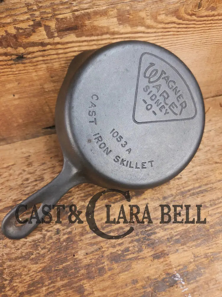 Hard to Find Wagner Sidney -O- #3 Skillet with ’Pie’ Logo and Smooth Bottom 1053 Skillet