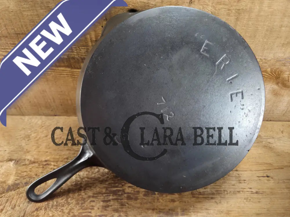 HTF 1890’s Third Series ERIE #9 B (1890’s Griswold) Cast Iron Skillet with Heat Ring 712 Smooth bottom! Skillet