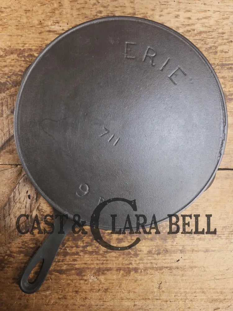 HTF 1890βs Third Series ERIE #9 (1890βs Griswold) Cast Iron Skillet with Heat Ring 711 markings not 712. Skillet