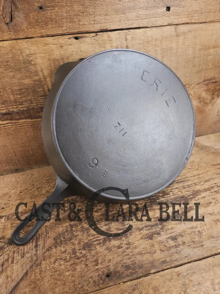 HTF 1890βs Third Series ERIE #9 (1890βs Griswold) Cast Iron Skillet with Heat Ring 711 markings not 712. Skillet