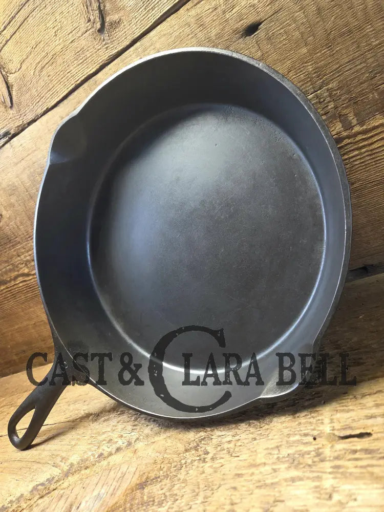 HTF 1924 Wagner Ware Sidney -O- #6 Skillet with Heat Ring 1056. Nickel outside finish black iron interior. Beautiful