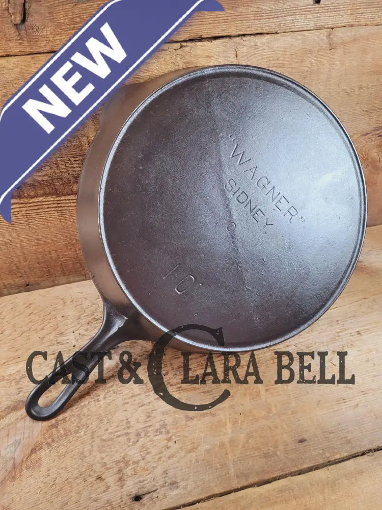 Htf And Gorgeous! 1910’S Wagner Double Straight Logo #10 Cast Iron Skillet. Mint Condition.