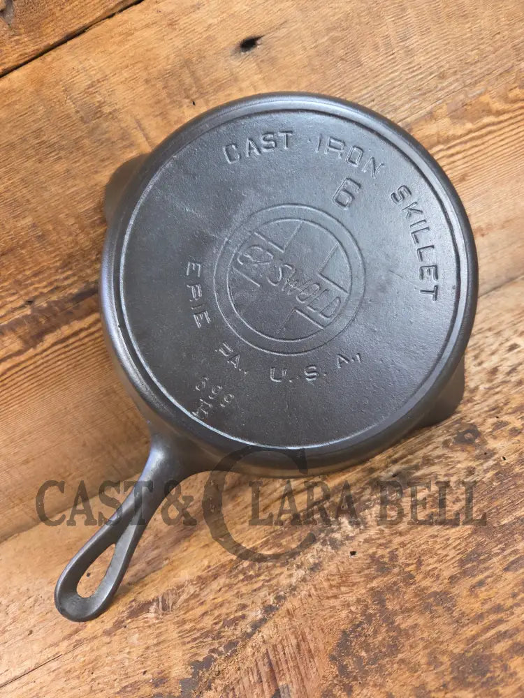 HTF Early 1900βs Griswold #6 Cast Iron Skillet Large Slant Logo 699 B Skillet