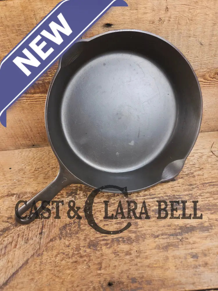 HTF Griswold No. 7 Cast Iron Skillet with Small Block Logo and Grooved Handle 701 B Skillet