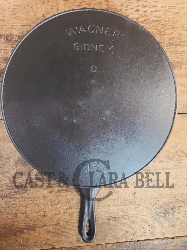 HTF HUGE and Gorgeous! Early 1900’s Wagner ’Arc Straight’ logo #12 Cast Iron Skillet - Skillet