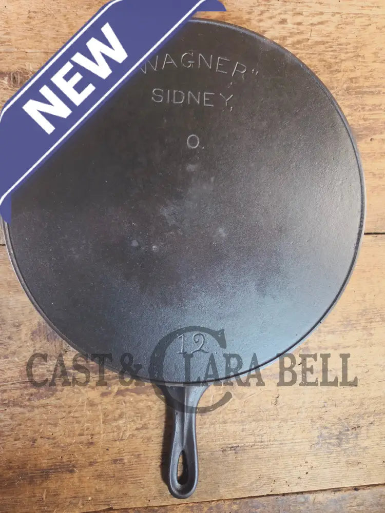 HTF HUGE and Gorgeous! Early 1900βs Wagner βArc Straightβ logo #12 Cast Iron Skillet - Skillet