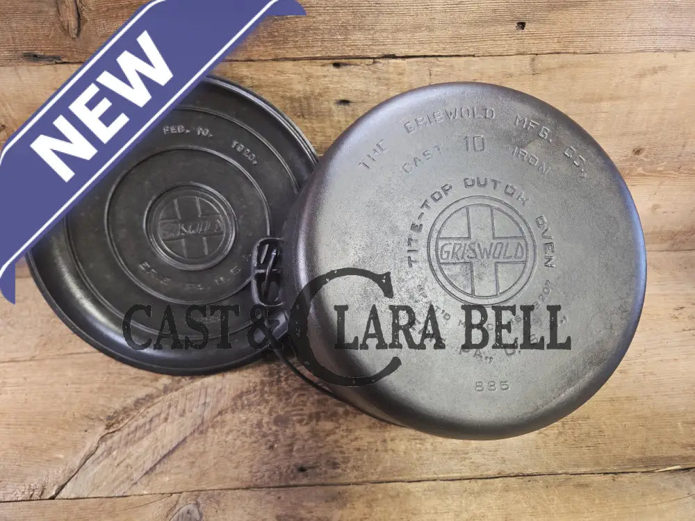 HUGE!! 1910’s Griswold Size #10 (835) Dutch Oven with Large Block Logo and (2553 A) Lid. One of the BIGGEST you can