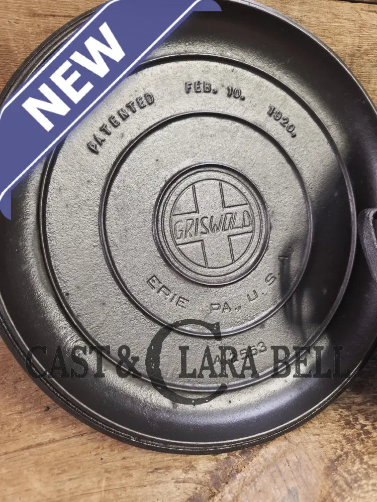 HUGE!! 1910’s Griswold Size #10 (835) Dutch Oven with Large Block Logo and (2553 A) Lid. One of the BIGGEST you can