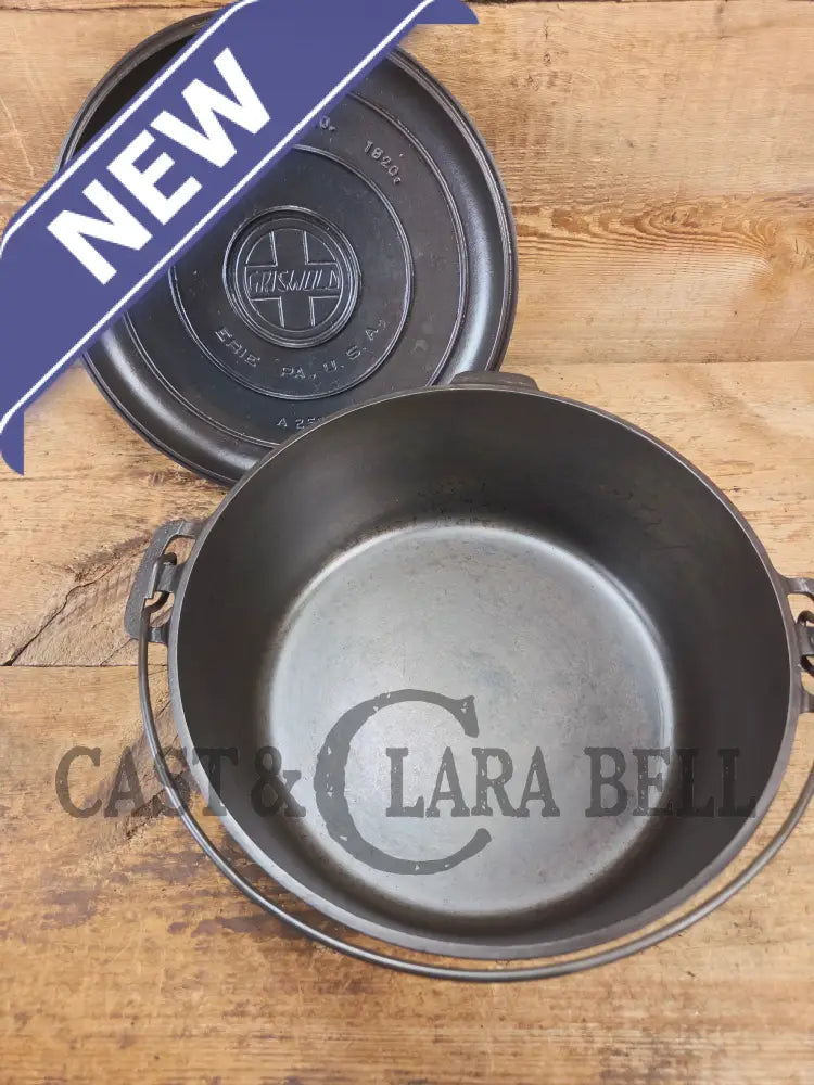 HUGE!! 1910βs Griswold Size #10 (835) Dutch Oven with Large Block Logo and (2553) Lid. One of the BIGGEST you can buy!