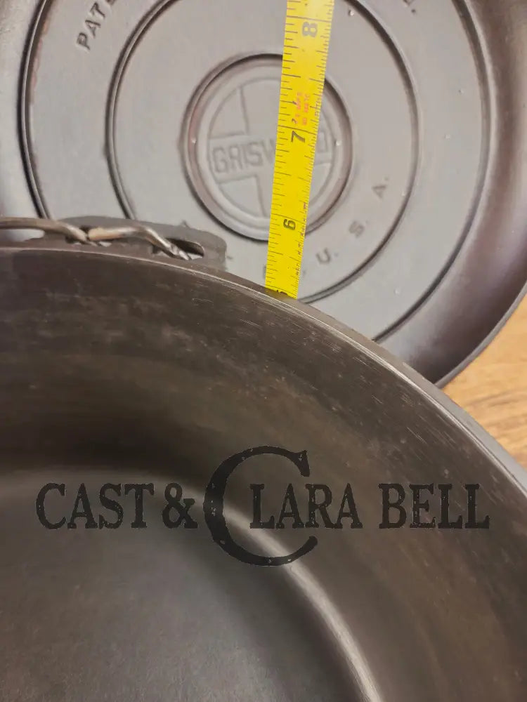 HUGE!! 1910’s Griswold Size #10 (835) Dutch Oven with Large Block Logo and (2553) Lid. One of the BIGGEST you can buy!