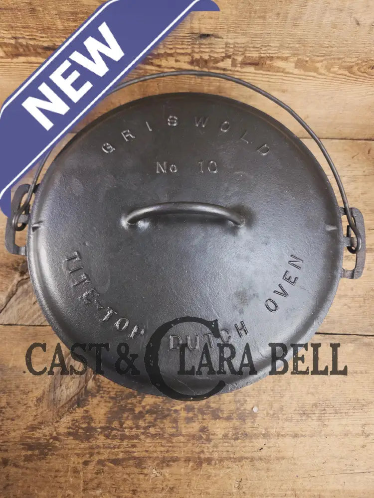 HUGE!! 1910βs VERY early Griswold Size #10 Erie logo Dutch Oven w/ Large Block Logo & (2553 A) Lid. One of the BIGGEST