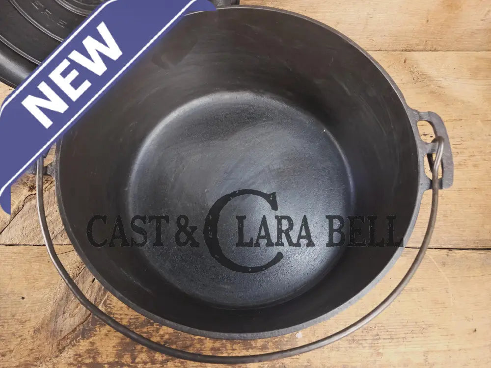 HUGE!! 1910βs VERY early Griswold Size #10 Erie logo Dutch Oven w/ Large Block Logo & (2553 A) Lid. One of the BIGGEST