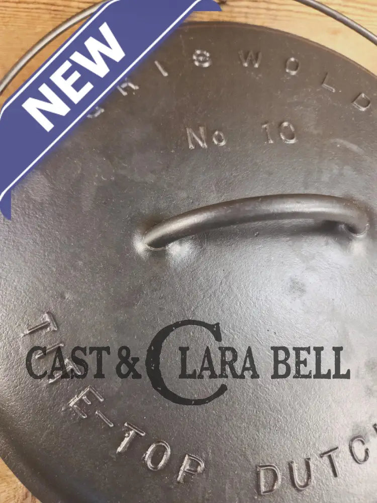 HUGE!! 1910βs VERY early Griswold Size #10 Erie logo Dutch Oven w/ Large Block Logo & (2553 A) Lid. One of the BIGGEST