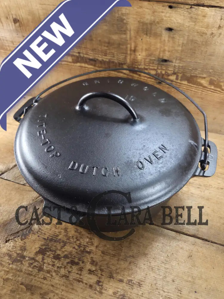 HUGE!! 1920βs Griswold Size #10 (835 A) Dutch Oven with Large Block Logo and (2553 A) Lid. One of the BIGGEST you can