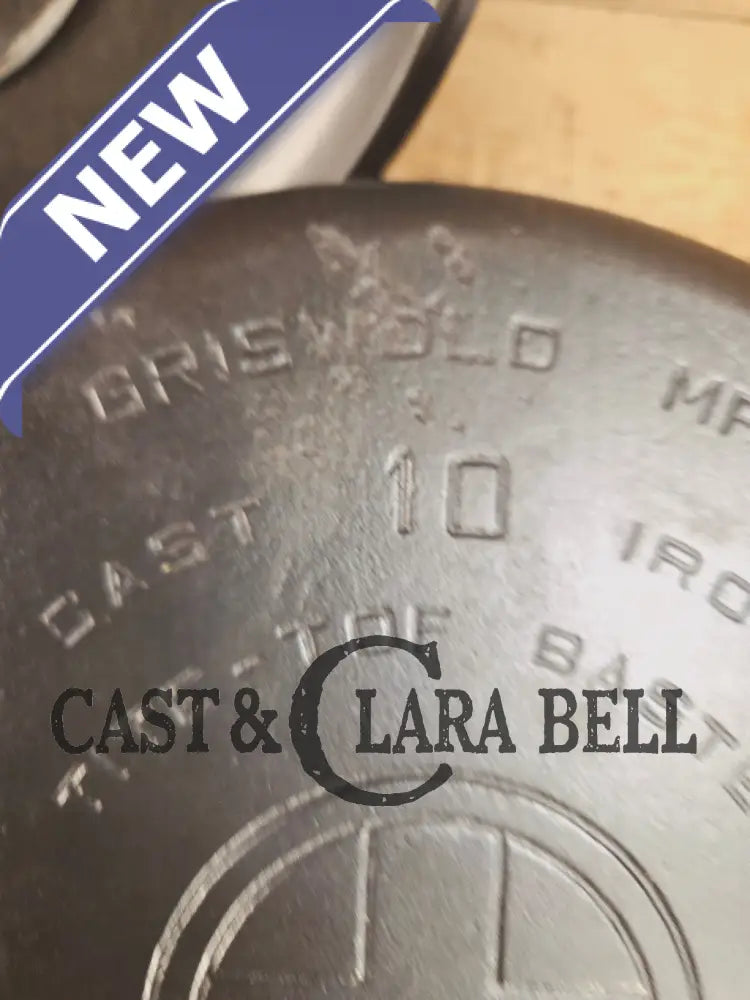 HUGE!! 1920βs Griswold Size #10 (835 A) Dutch Oven with Large Block Logo and (2553 A) Lid. One of the BIGGEST you can