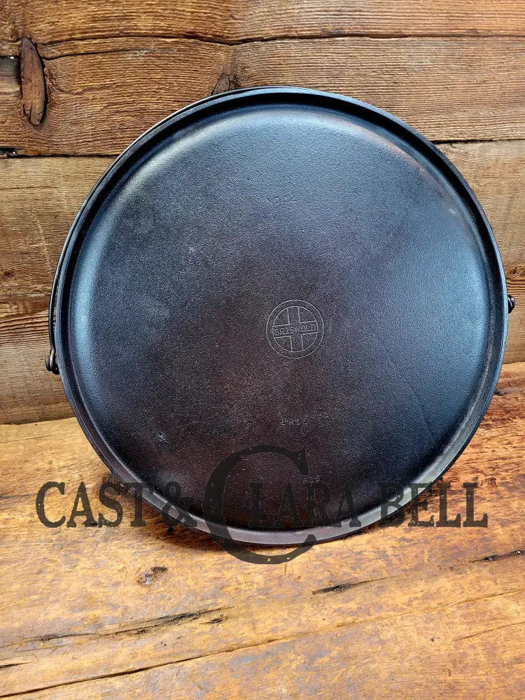 Huge! 1930โS Griswold No. 14 Round Griddle With Bail And Small Logo. The Largest Made Of Its