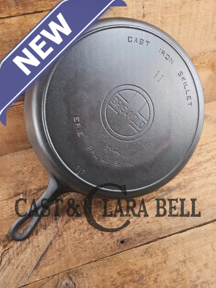 Huge beautiful 1930βs Griswold No. 11 Skillet Large Block Logo 717. Perfect bacon skillet! Restored Ready to Use!