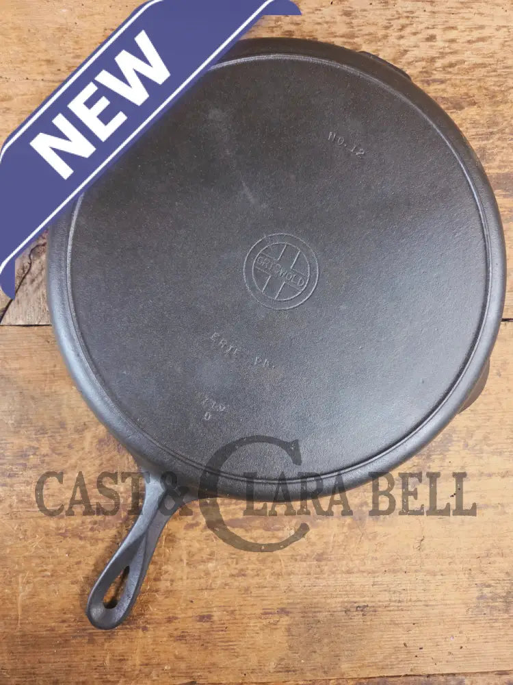 Huge beautiful 1930βs Griswold No. 12 Skillet with Small Block Logo and Heat Ring 719 D - Skillet
