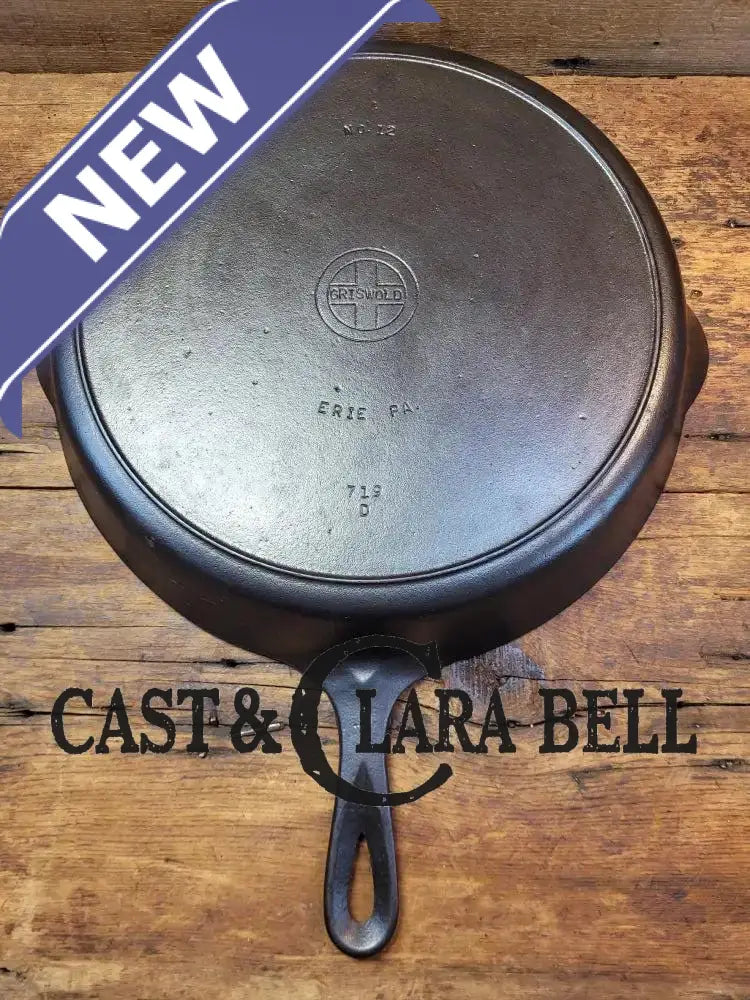 Huge beautiful 1930’s Griswold No. 12 Skillet with Small Block Logo and Heat Ring 719 D. Perfect bacon skillet!