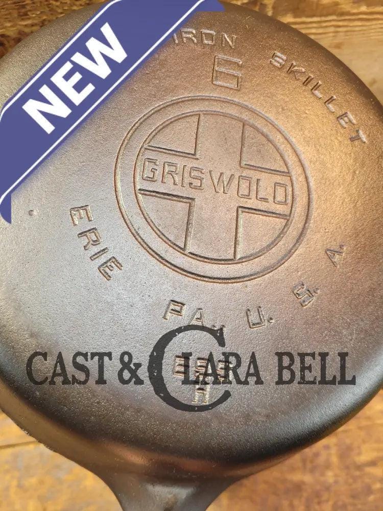 Awesome saute skillet! 1930's Griswold #6 cast iron Skillet with Large Block Logo and Smooth Bottom, 699 H