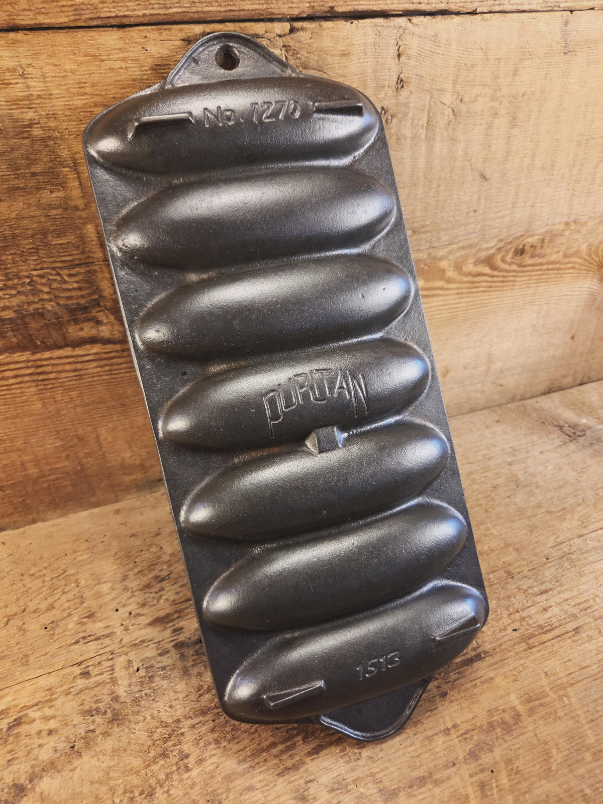 HTF 1930’s Griswold made Puritan # 1270 Wheat Stick Pan p/n 1513. Made for Sears & Roebuck department stores. Restored