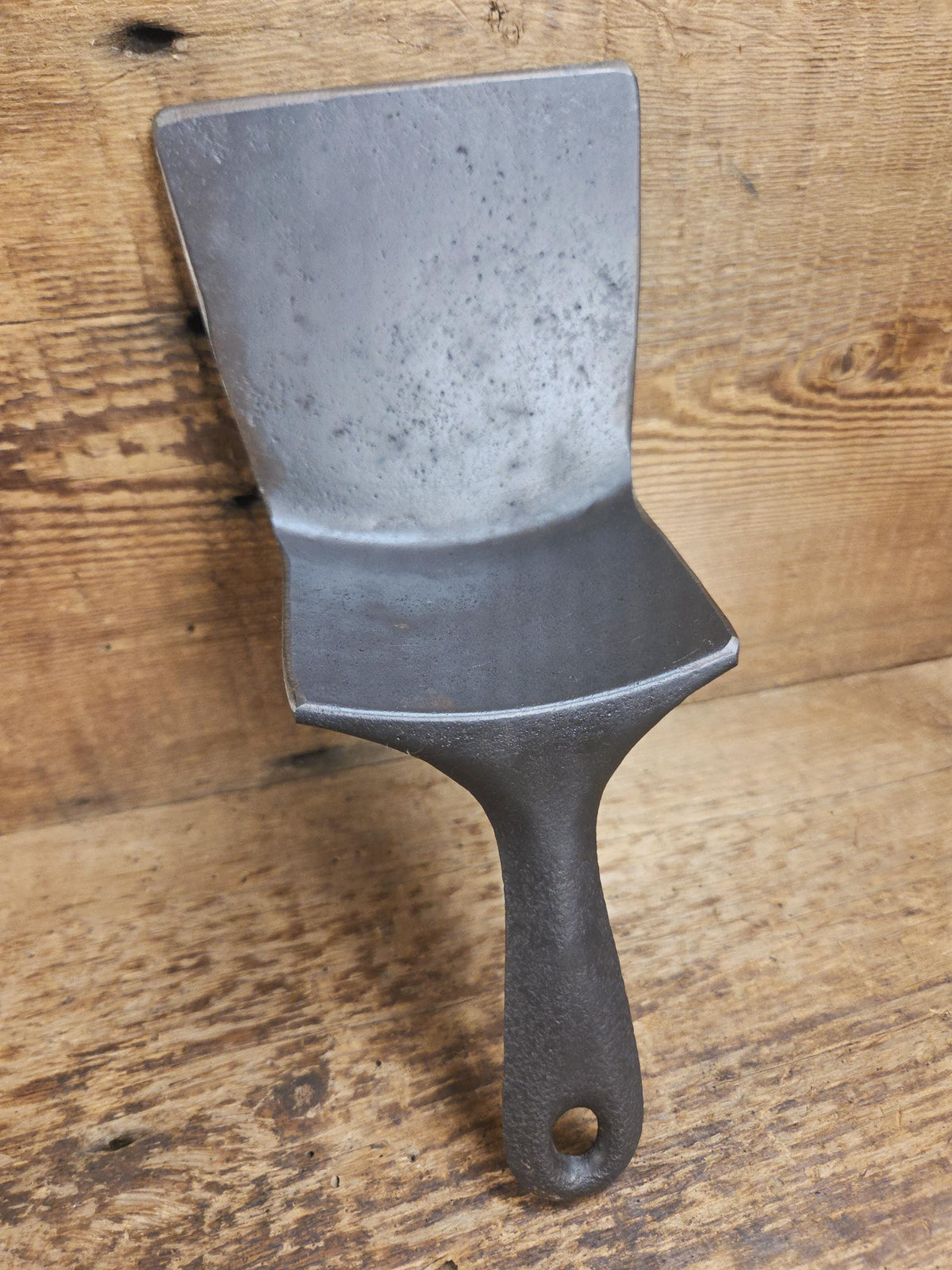 Custom Repurposed Burger Spatula. Made from an early Era Wagner Ware Sidney #8 DEEP Chicken Fryer. Awesome for the home