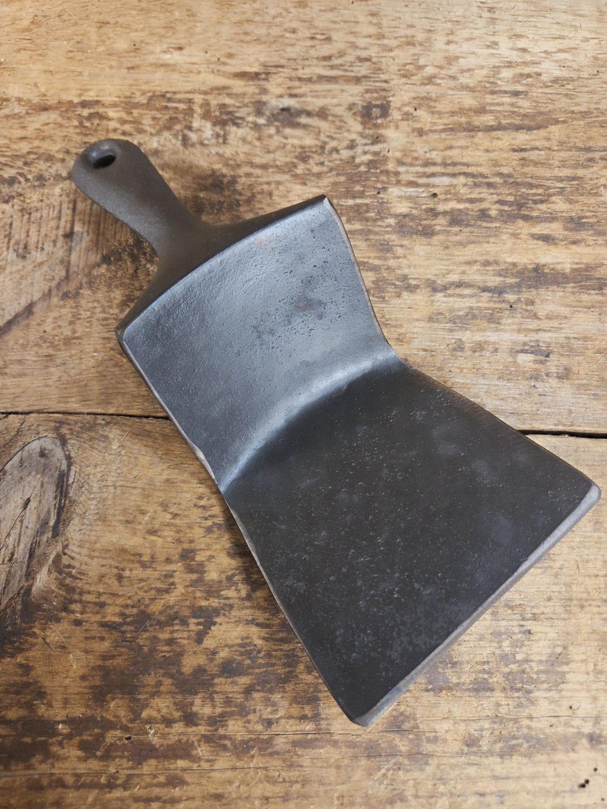 Custom Repurposed Burger Spatula. Made from an early Era Wagner Ware Sidney #8 DEEP Chicken Fryer. Awesome for the home