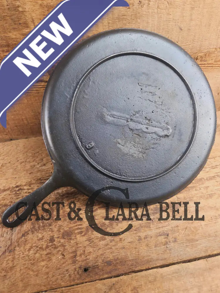 Late 1800’s Antique #9 Round Stove Eye Griddle with Gate mark and Raised 9 straight handle Griddle