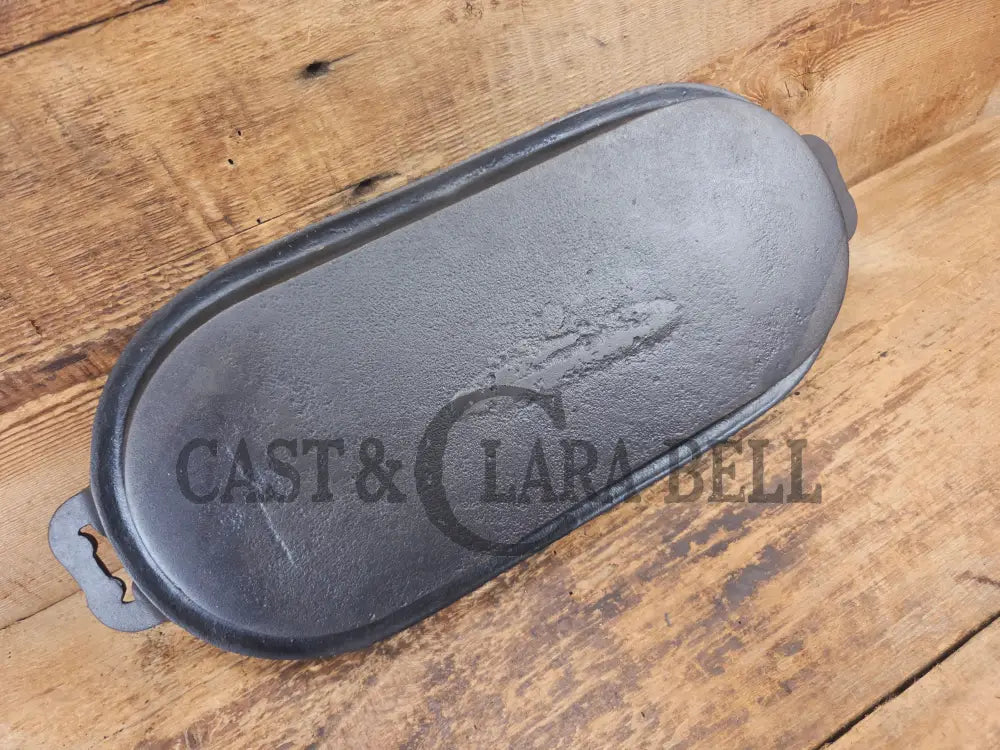 Late 1800’s Antique Gate-marked #8 Cast Iron Griddle/Sad Iron Heater. Ornate fancy handles awesome for cooking &