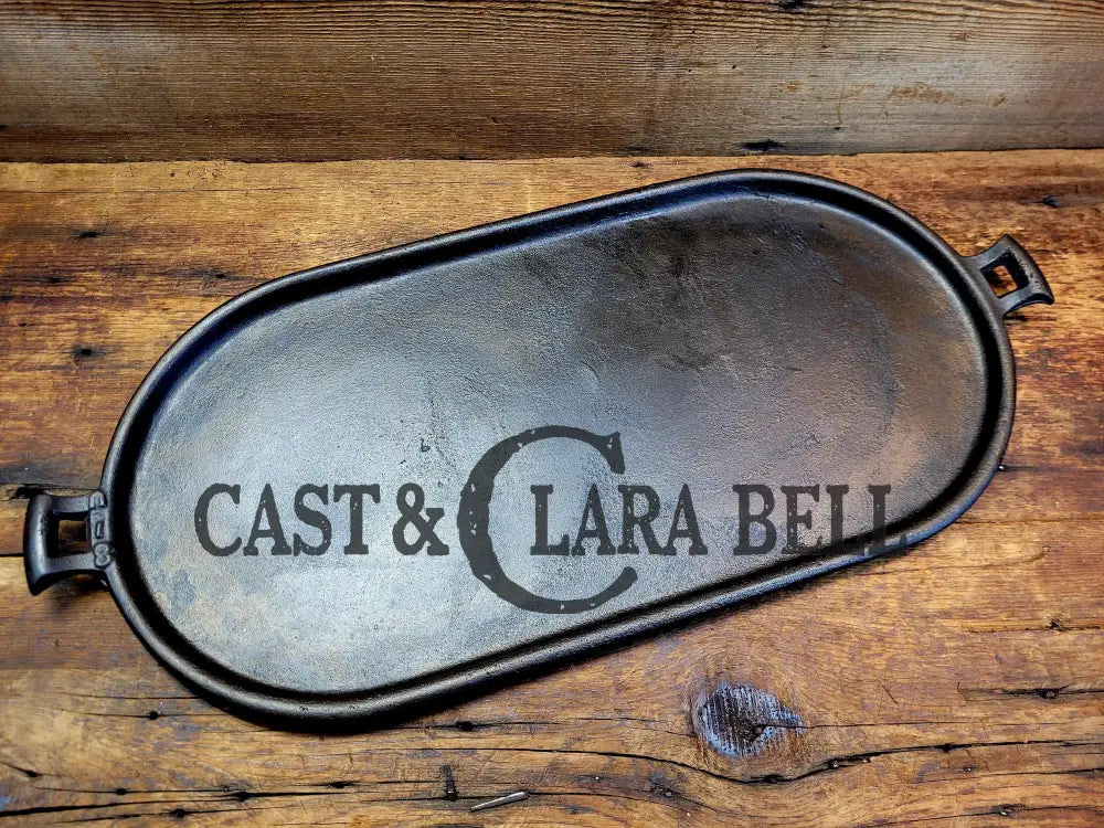 Late 1800โS Antique Gate-Marked Raised #8 Cast Iron Long Griddle. Awesome Camp Griddle Sc24 Griddle