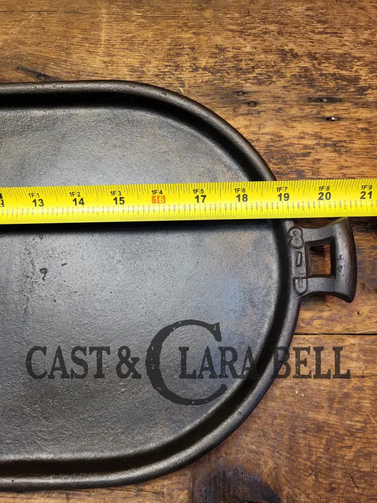 Late 1800โS Antique Gate-Marked Raised #8 Cast Iron Long Griddle. Awesome Camp Griddle Sc24 Griddle