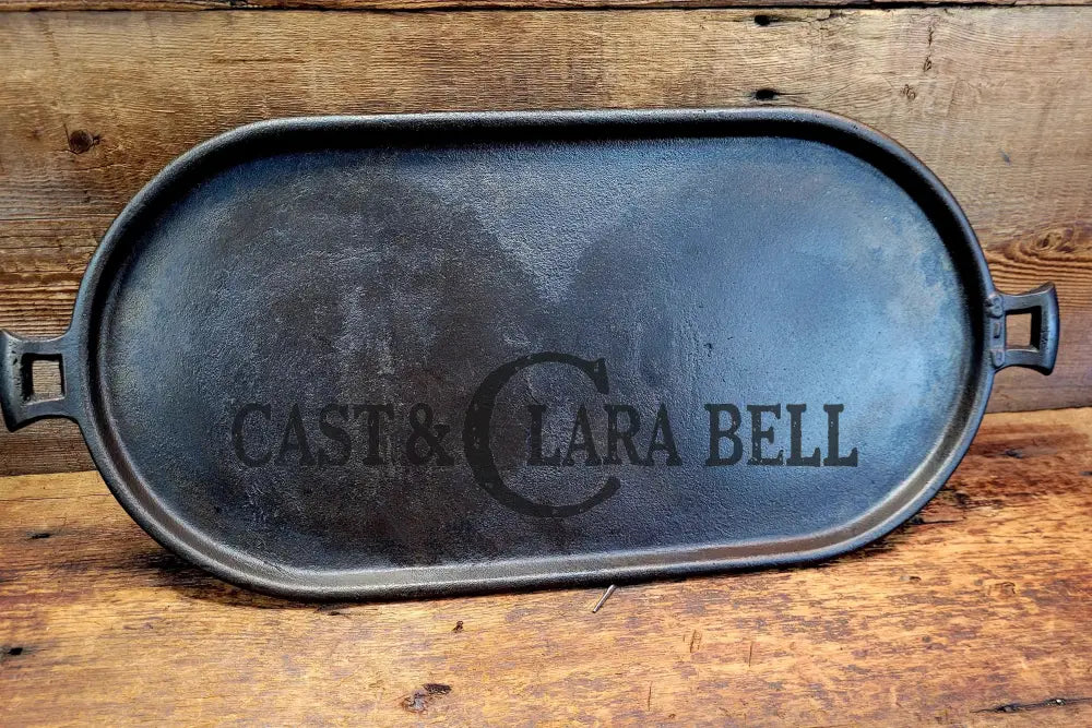 Late 1800โS Antique Gate-Marked Raised #8 Cast Iron Long Griddle. Awesome Camp Griddle Sc24 Griddle