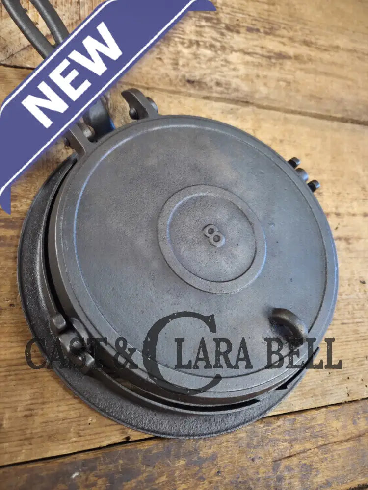Late 1800’s Unmarked BEAUTIFUL #8 Antique Waffle iron. Awesome raised 8 on both paddles and handles. VERY cool! Waffle