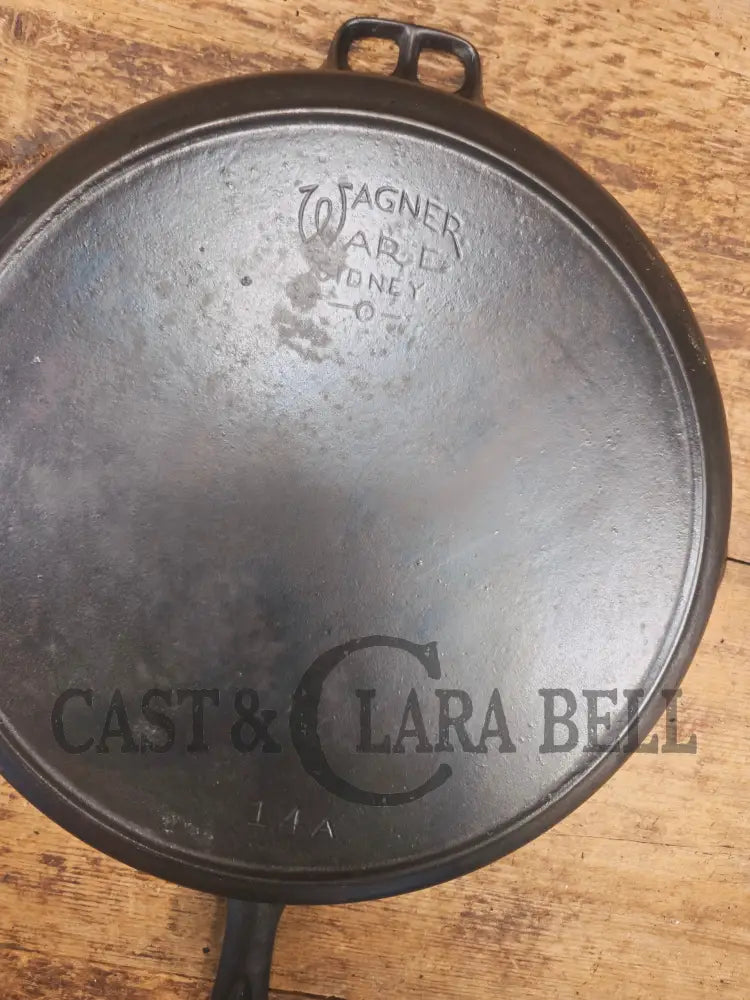 Looking for a BIG skillet?? 1920’s Wagner #14 Cast Iron Skillet the biggest Wagner made. Big bacon skillet awesome for
