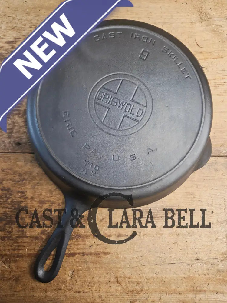 Lovely 1920’s Griswold #9 Skillet with Heat Ring and Large Block Logo 710 AX One of the most popular Griswold lines