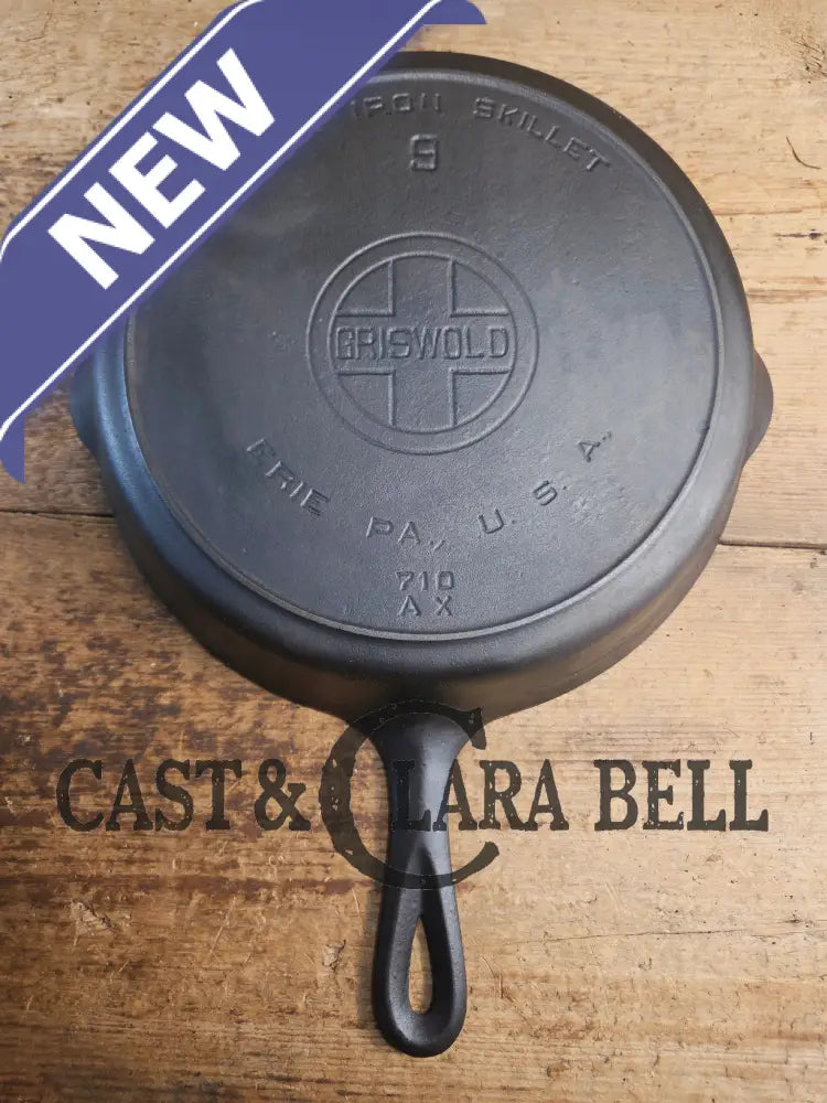 Lovely 1920’s Griswold #9 Skillet with Heat Ring and Large Block Logo 710 AX One of the most popular Griswold lines