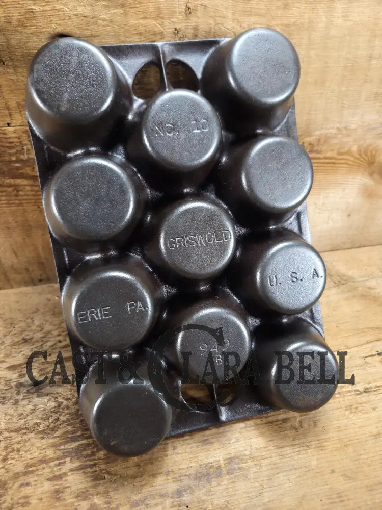 Lovely Griswold No. 10 Popover Pan 949 B. Fully Restored and ready to make the best brownies muffins or cornbread!