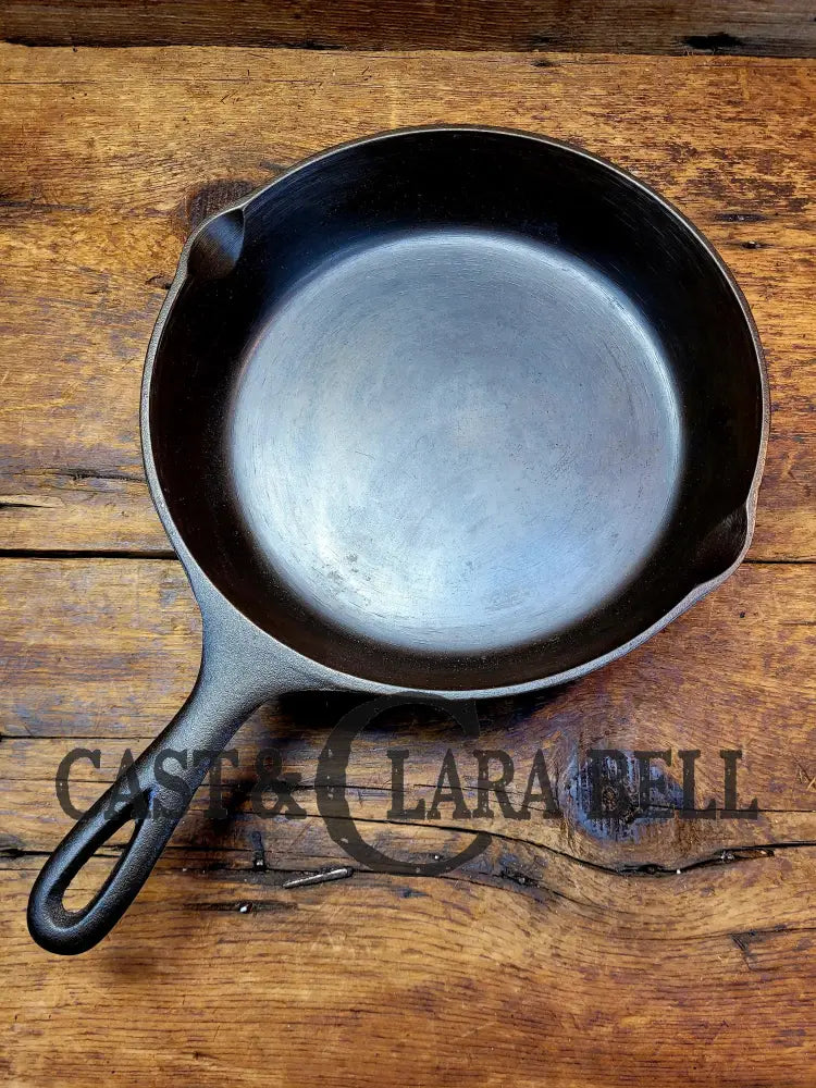 Mid 1900βS Lodge #6 Cast Iron Saute Skillet With 3 Notch Heat Ring Sc24