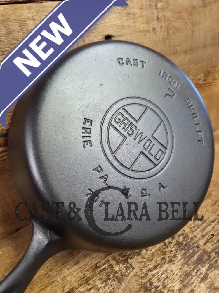 Mint! 1930’s Griswold #7 Skillet with Large Block Logo and Smooth Bottom 701 A Skillet