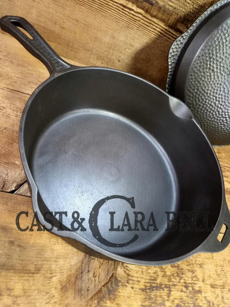 Mint condition hard to find 1930’s Hammered finish Griswold No. 8 DEEP CHICKEN FRYER Cast Iron Skillet 2028 w/ hinged