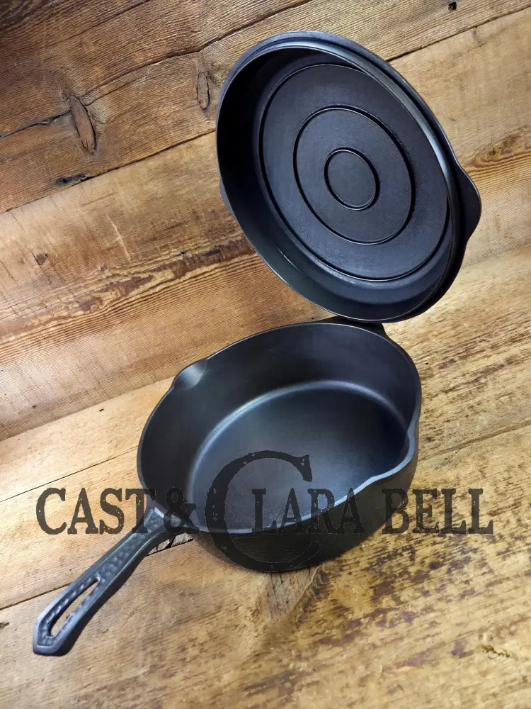 Mint condition hard to find 1930’s Hammered finish Griswold No. 8 DEEP CHICKEN FRYER Cast Iron Skillet 2028 w/ hinged