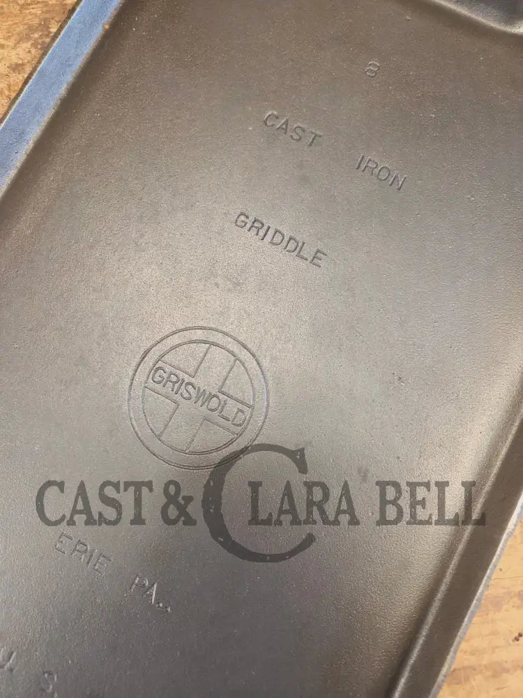 Mint condition looks brand new! Griswold #8 Long cast iron griddle. 908 C. Great pancake griddle! - Griddle