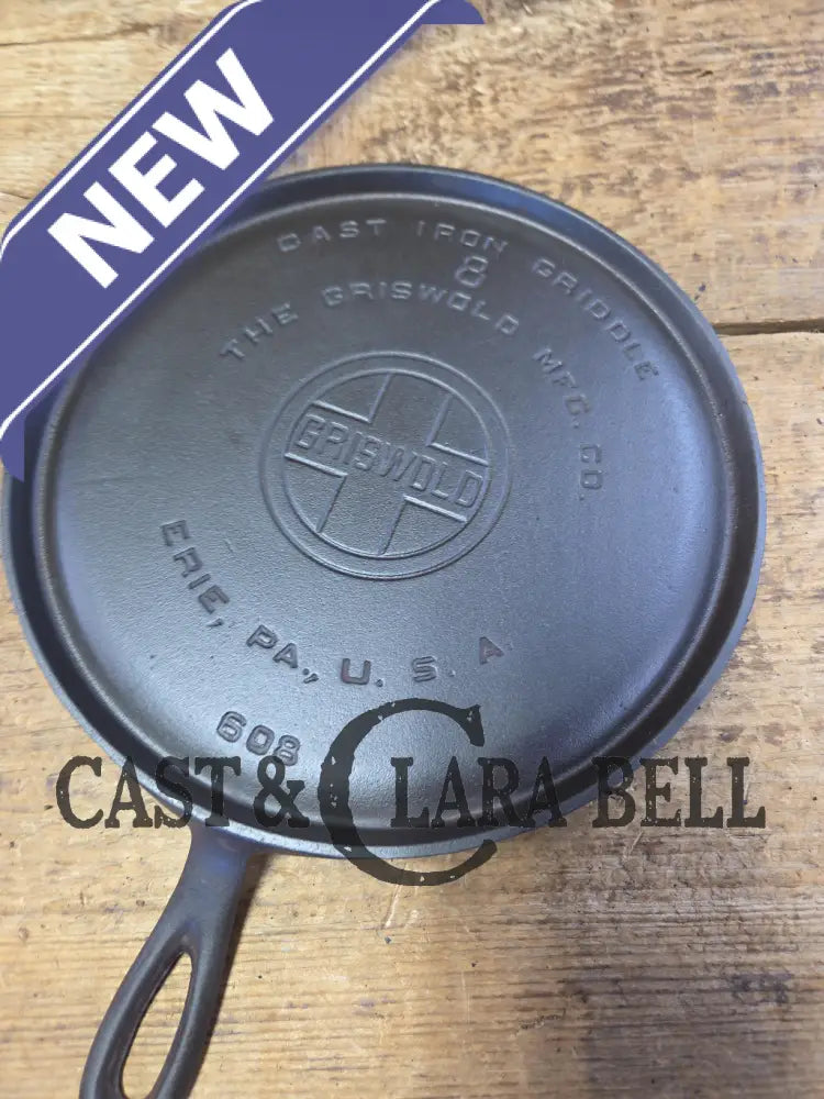 Mint condtion! 1920βs Griswold #8 Round Griddle 608. Collector grade and wonderful daily user! Griddle