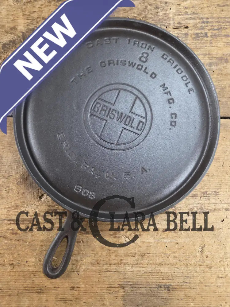 Mint condtion! 1920βs Griswold #8 Round Griddle 608. Collector grade and wonderful daily user! Griddle